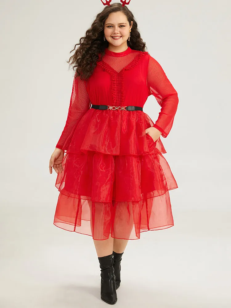 Halloween Frill Trim Mesh Layered Hem Dress sold by Bloomchic product image thumbnail 2