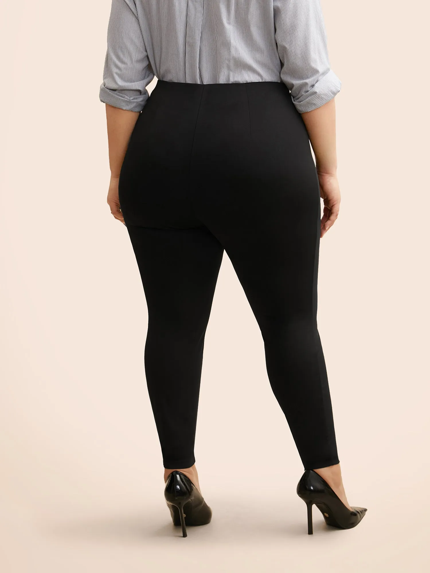 High Rise Button Detail Stretchy Pants sold by Bloomchic product image thumbnail 2