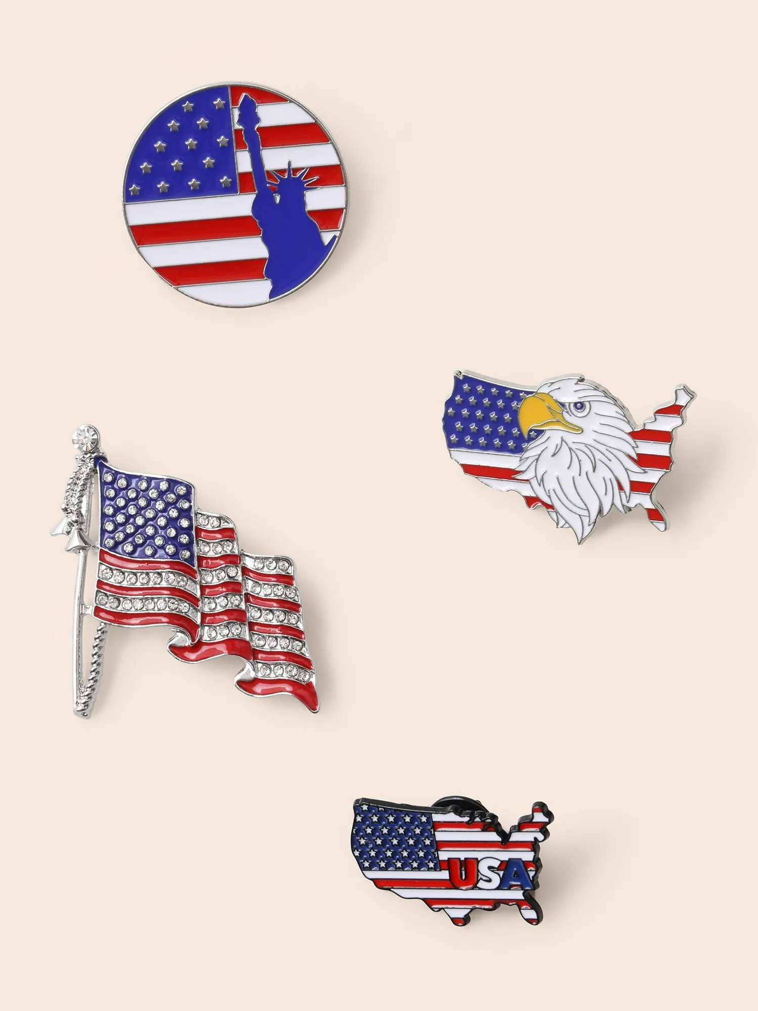 American Flag Print Decorative Brooches sold by Bloomchic product image thumbnail 2