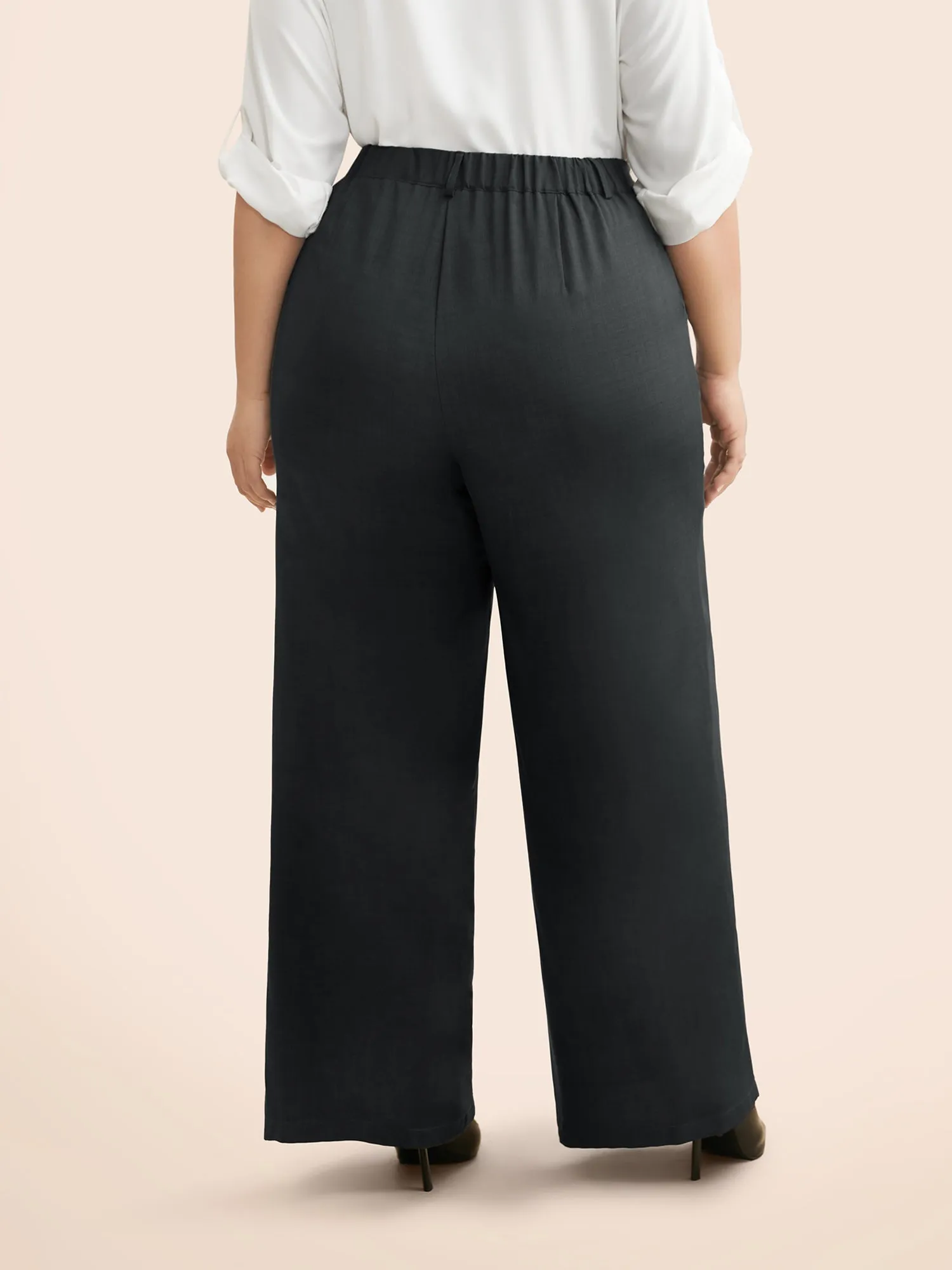 Mid Rise Textured Wide Leg Pants sold by Bloomchic product image thumbnail 5