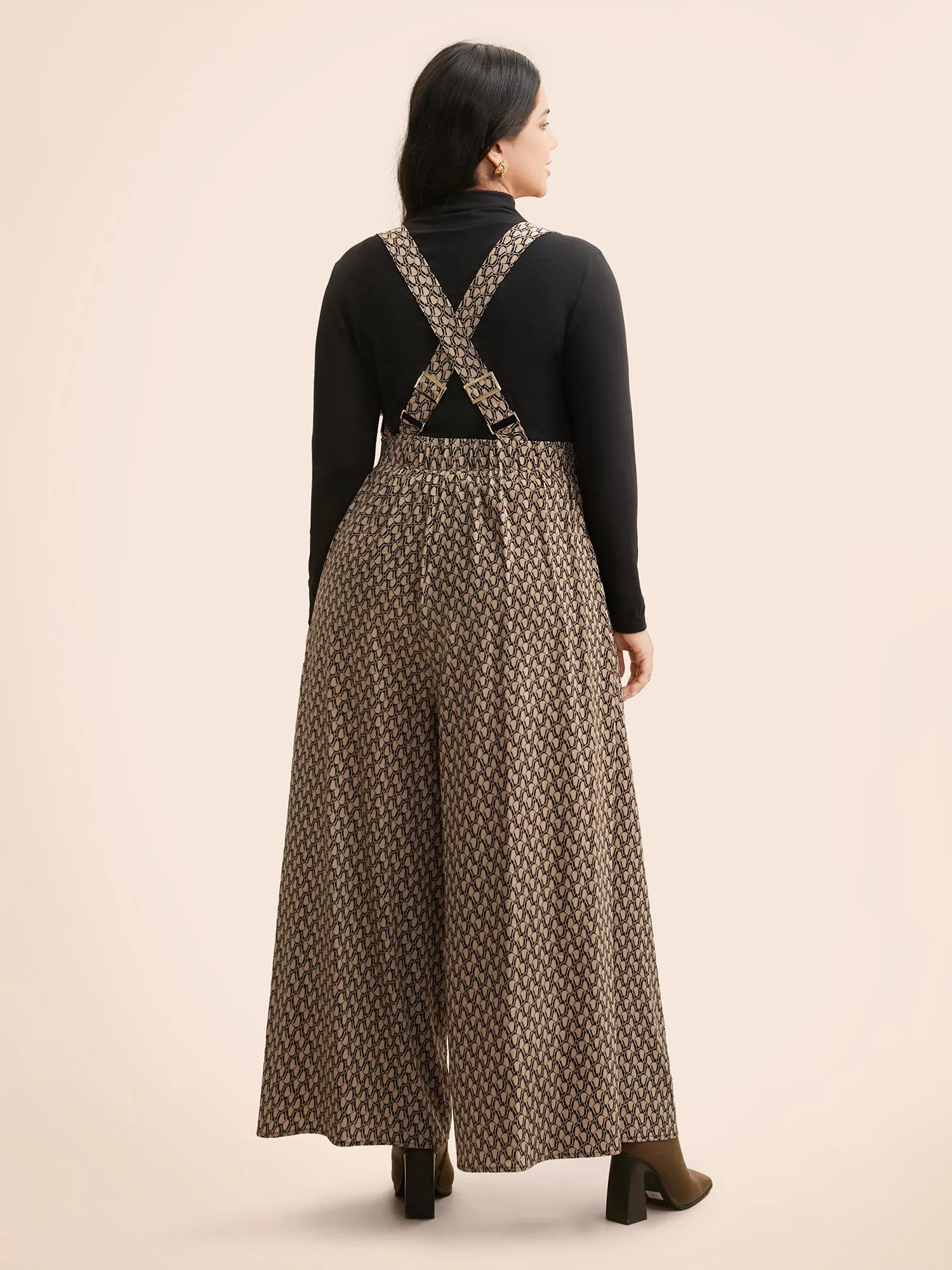 Geometric Button Detail Gathered Jumpsuit sold by Bloomchic product image thumbnail 5