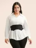 Shirt Collar Contrast Patchwork Shirt sold by Bloomchic