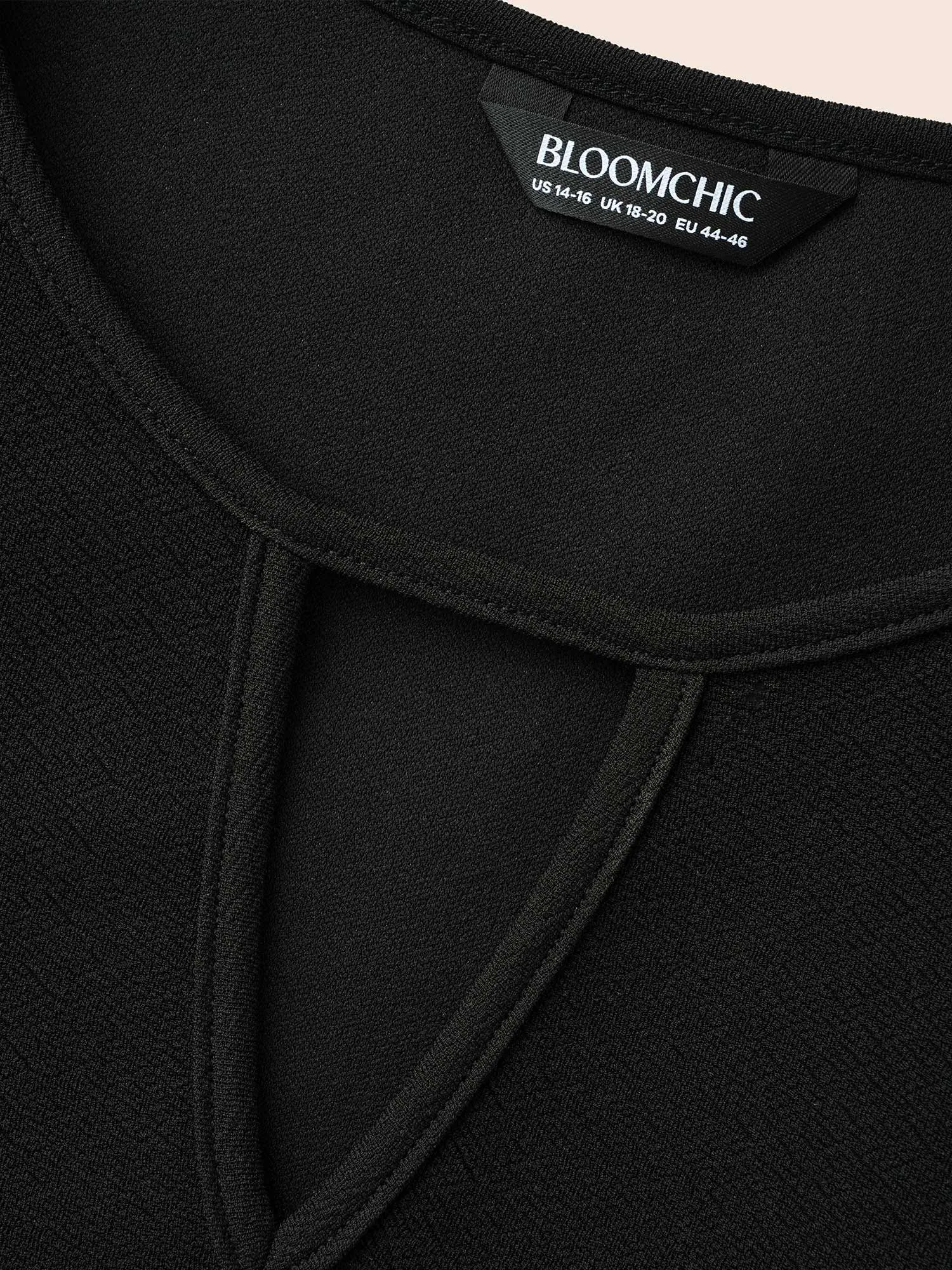 Houndstooth Patchwork Cut Out Midi Dress sold by Bloomchic product image thumbnail 5