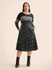 Striped Contrast Elastic Waist Midi Dress sold by Bloomchic