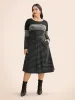 Striped Contrast Elastic Waist Midi Dress sold by Bloomchic