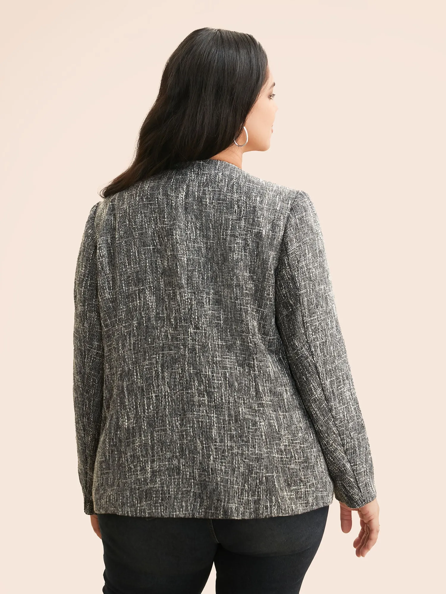 Tweed Button Up Flap Pocket Jacket sold by Bloomchic product image thumbnail 5