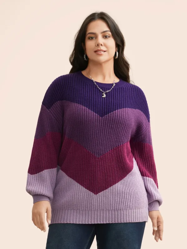 Colorblock Contrast Drop Shoulder Sleeve Pullover sold by Bloomchic