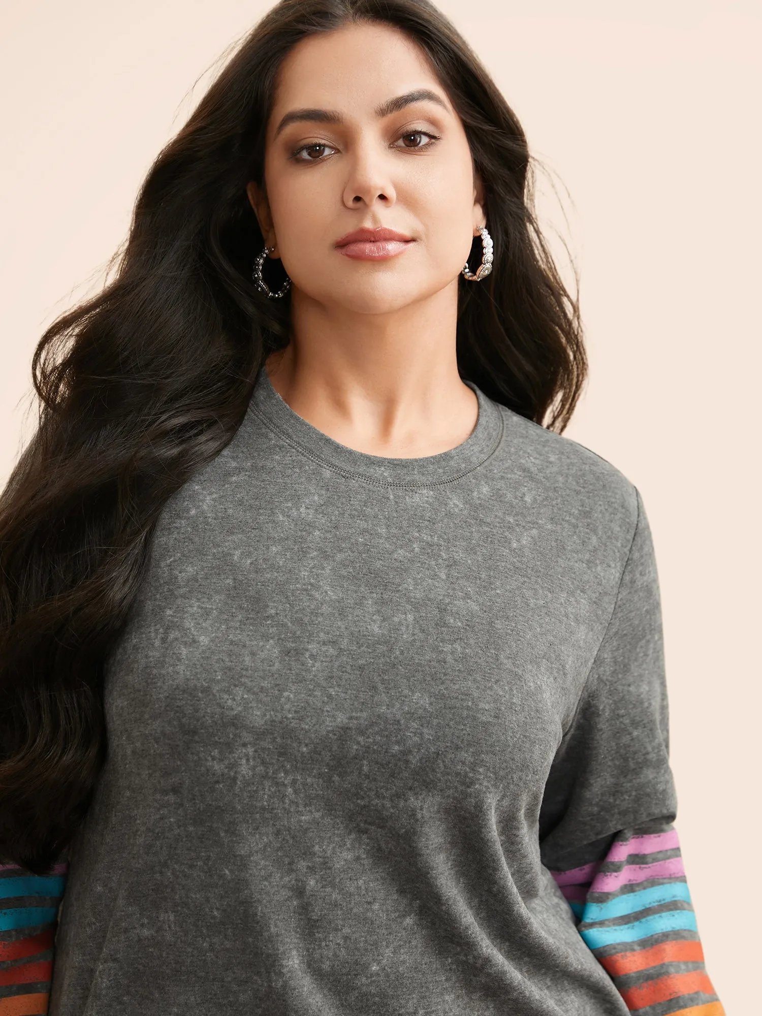 Vintage Colored Striped Crew Neck Sweatshirt sold by Bloomchic product image thumbnail 5