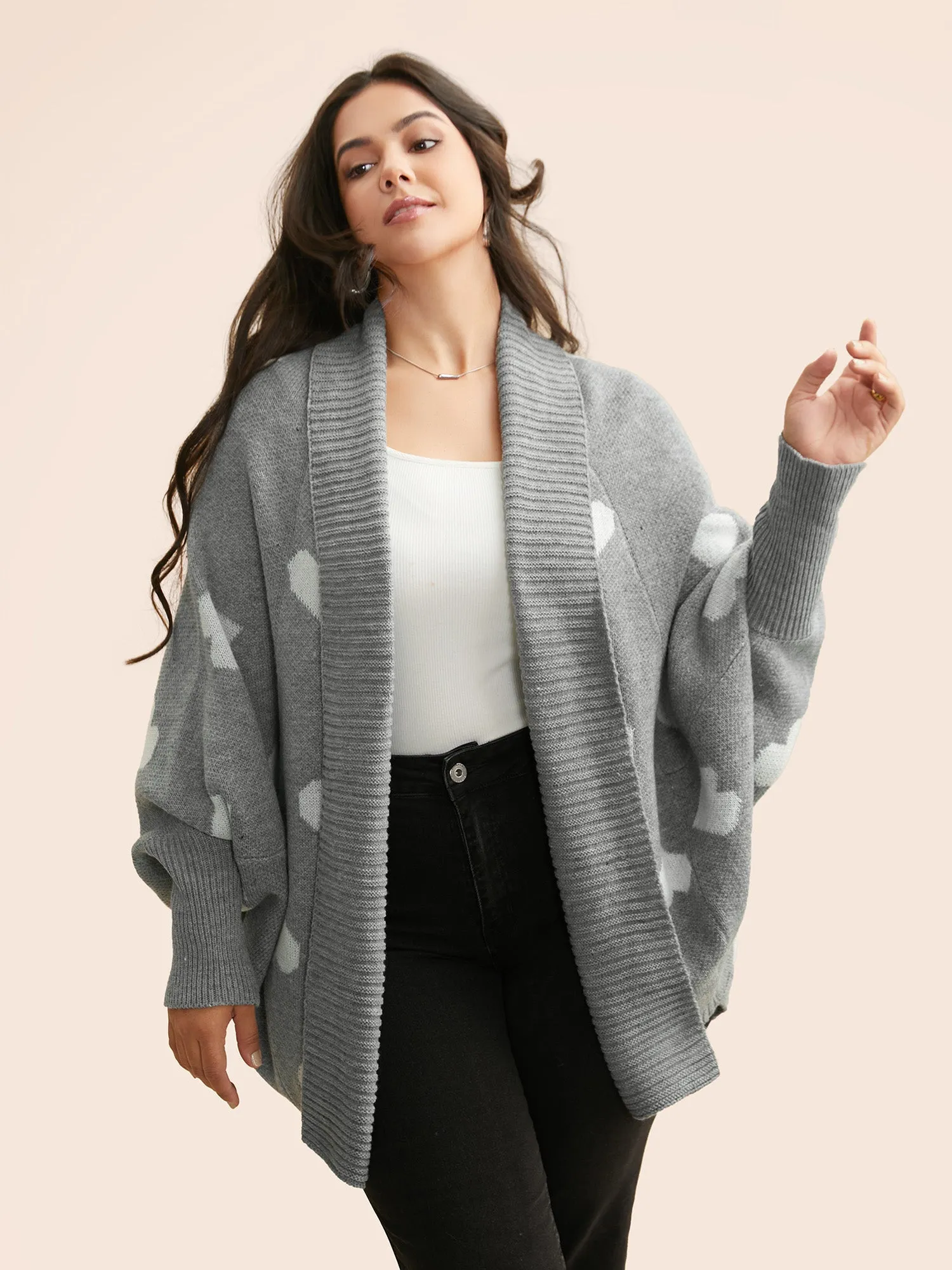 Lapel Collar Heart Shaped Cardigan sold by Bloomchic product image thumbnail 4