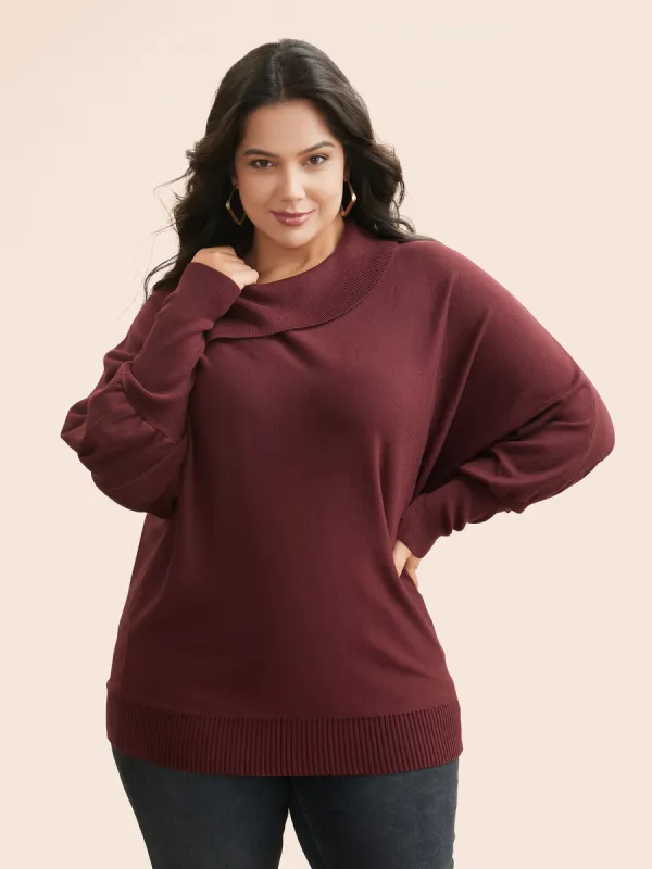 Supersoft Essentials Asymmetrical Neck Dolman Sleeve Pullover sold by Bloomchic