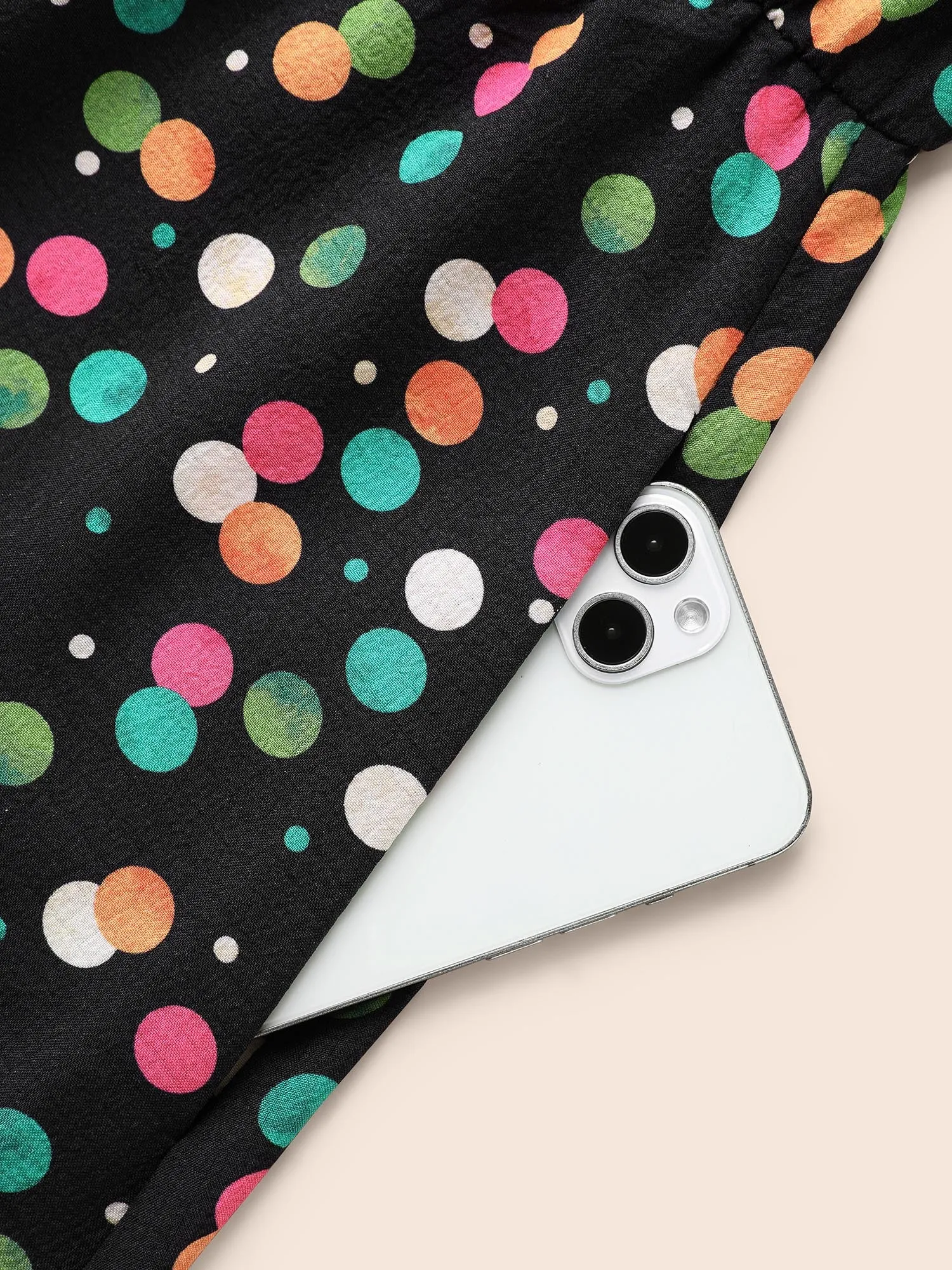 Colored Polka Dot Shirred Frill Trim Dress sold by Bloomchic product image thumbnail 5