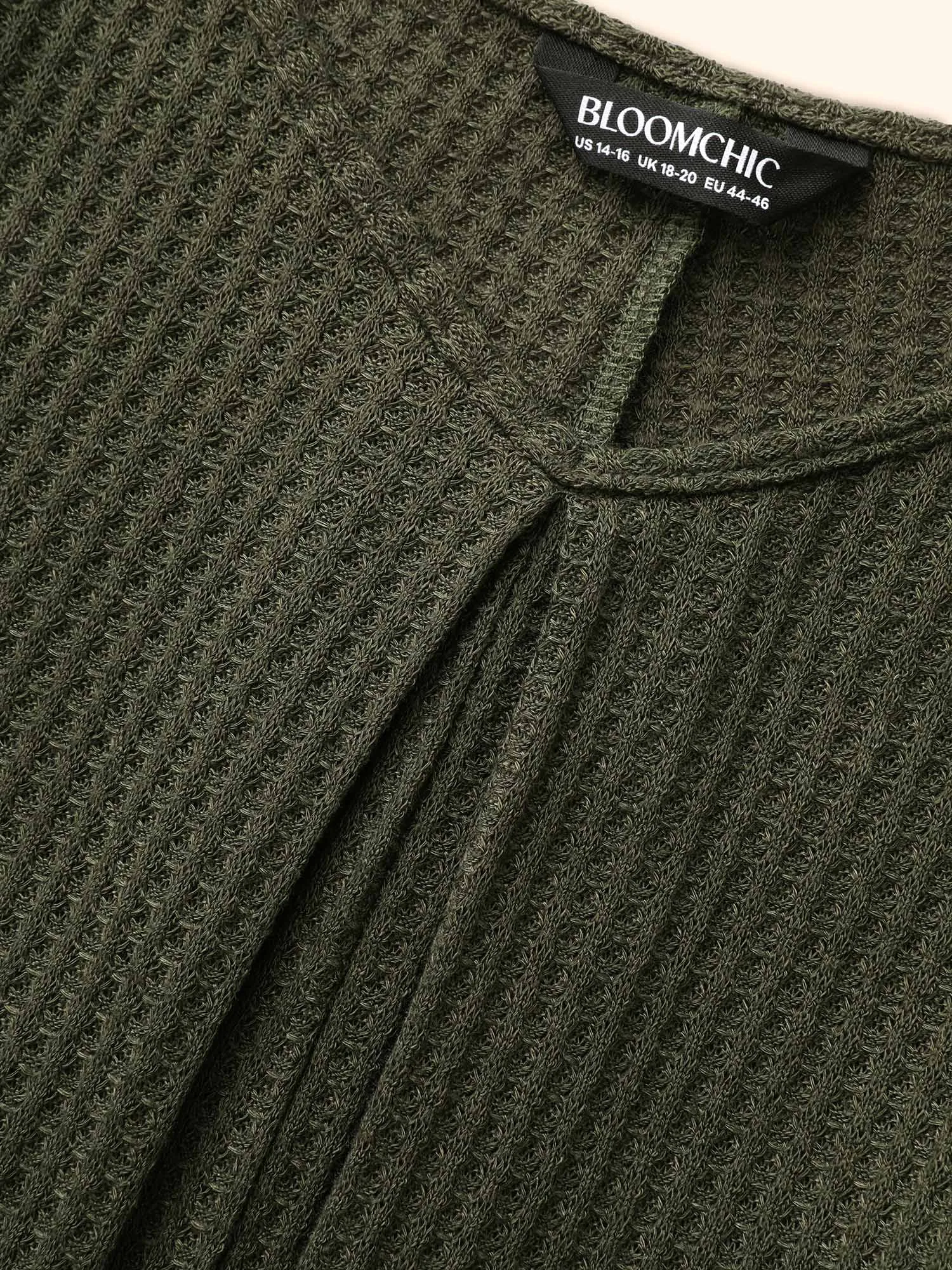 Waffle Knit Plicated Detail Patch Pocket Jumpsuit sold by Bloomchic product image thumbnail 5