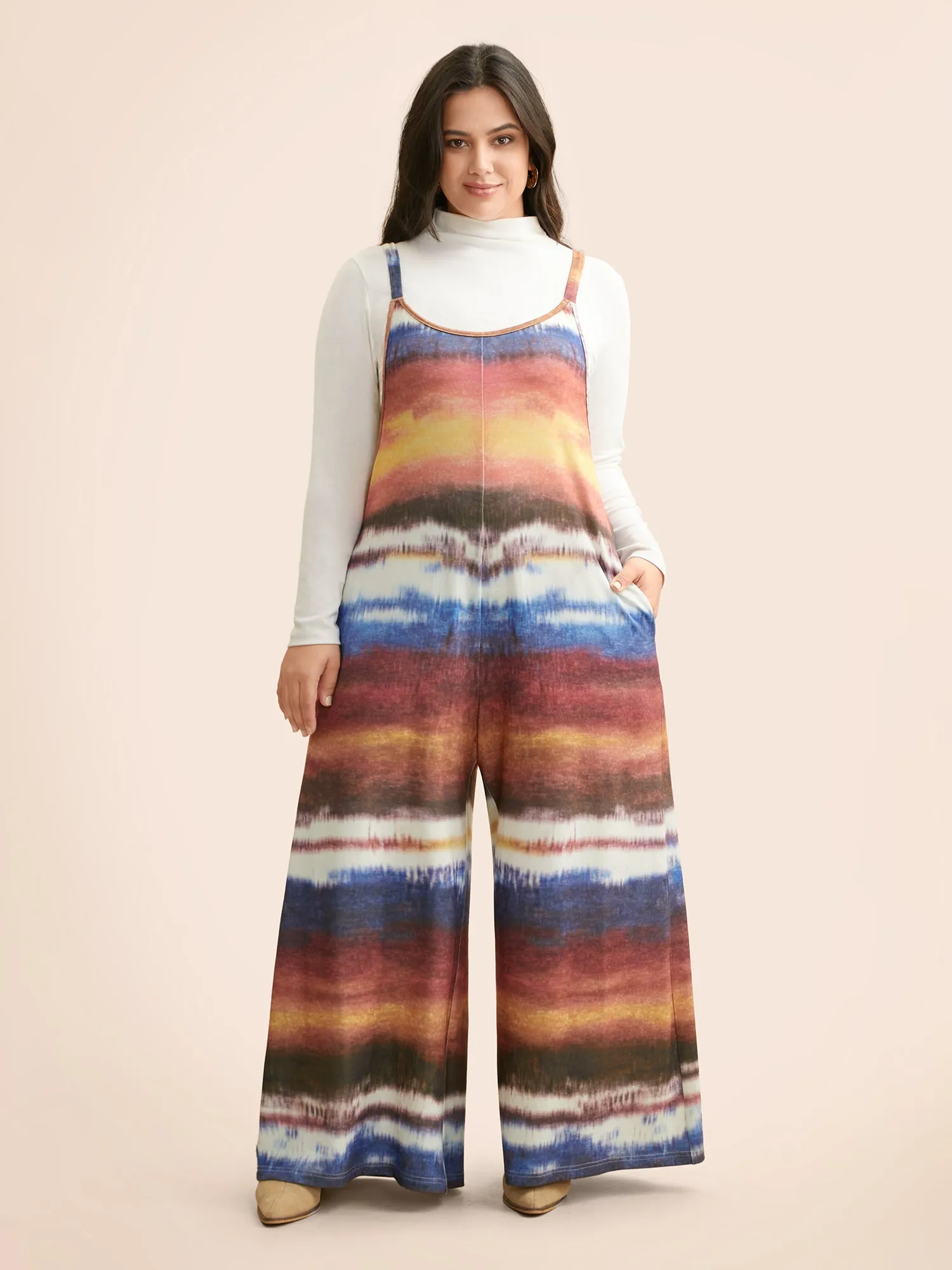 U Neck Gradient Dyeing Jumpsuit sold by Bloomchic product image thumbnail 3