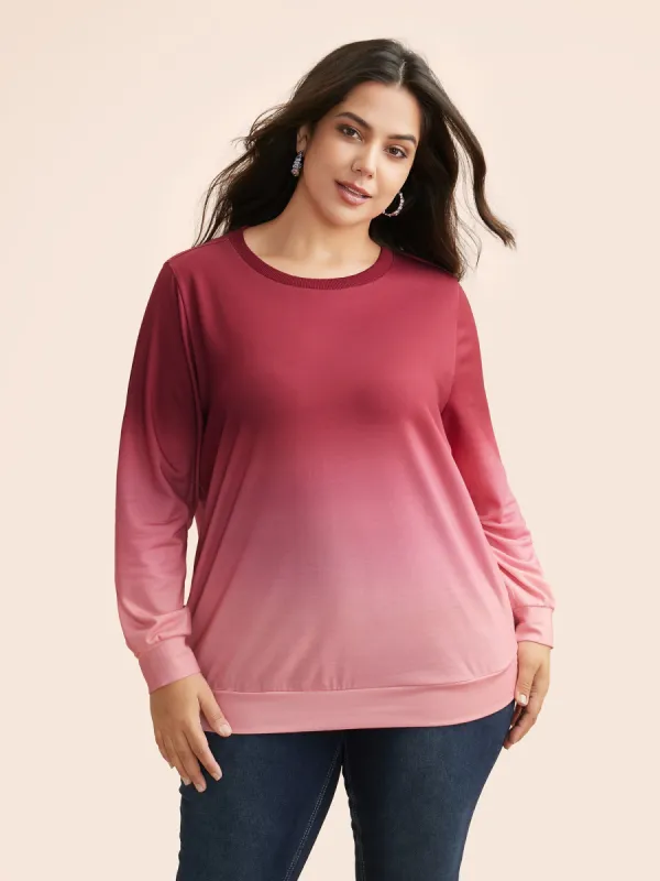 Crew Neck Ombre Sweatshirt sold by Bloomchic