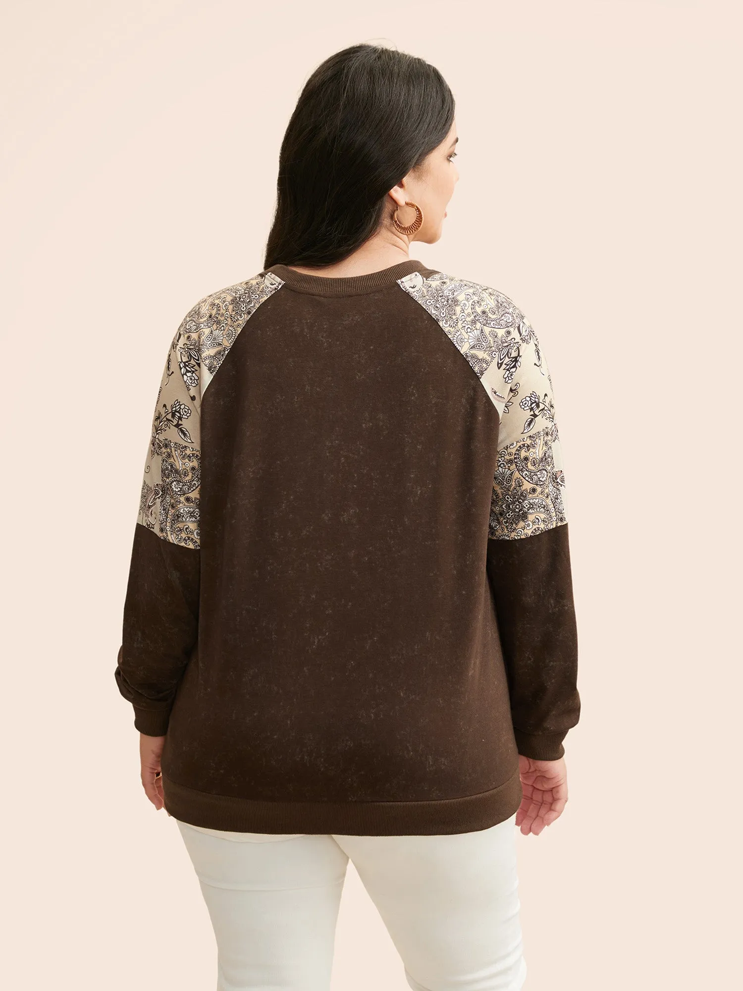 Vintage Boho Print Patchwork Sweatshirt sold by Bloomchic product image thumbnail 5
