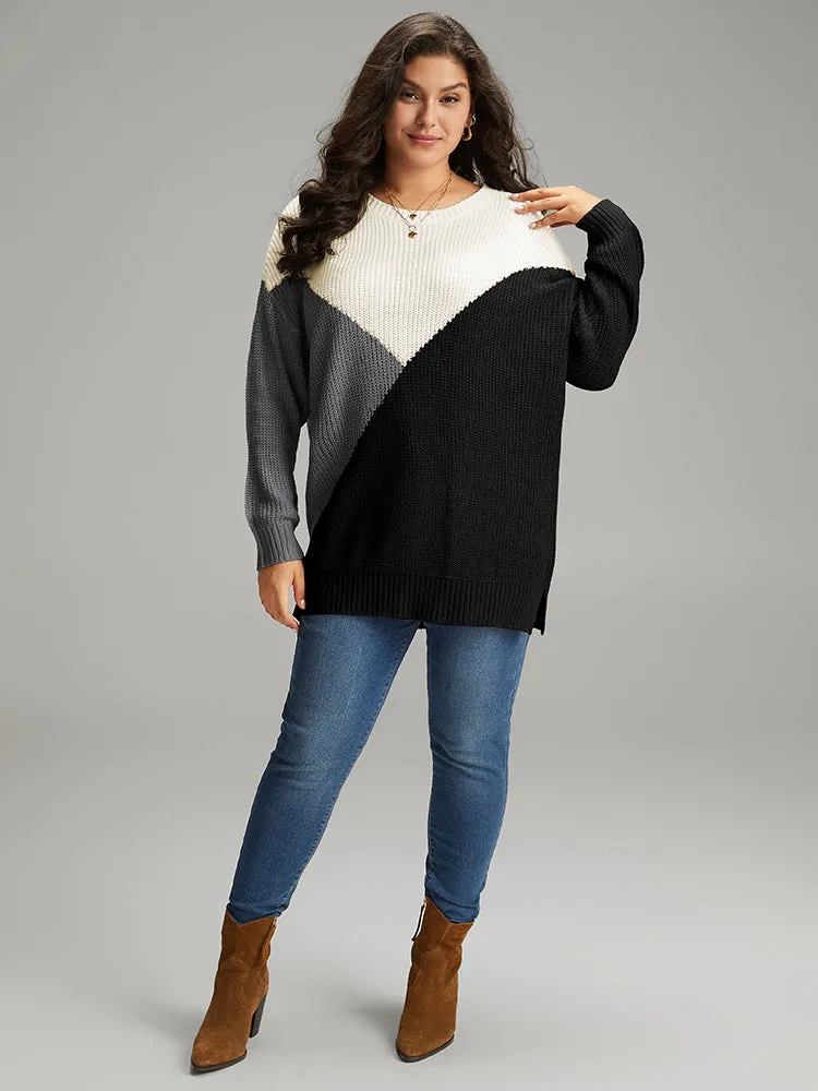 Colorblock Split Side Drop Shoulder Pullover sold by Bloomchic product image thumbnail 5