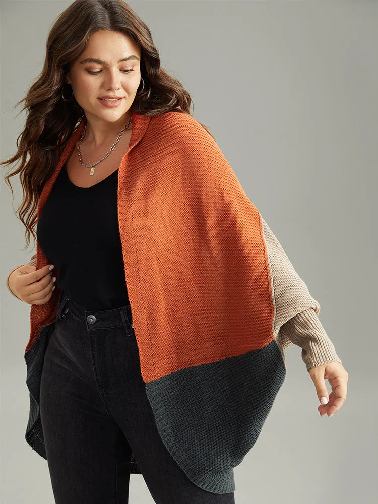 Colorblock Batwing Sleeve Patchwork Cardigan sold by Bloomchic product image thumbnail 5