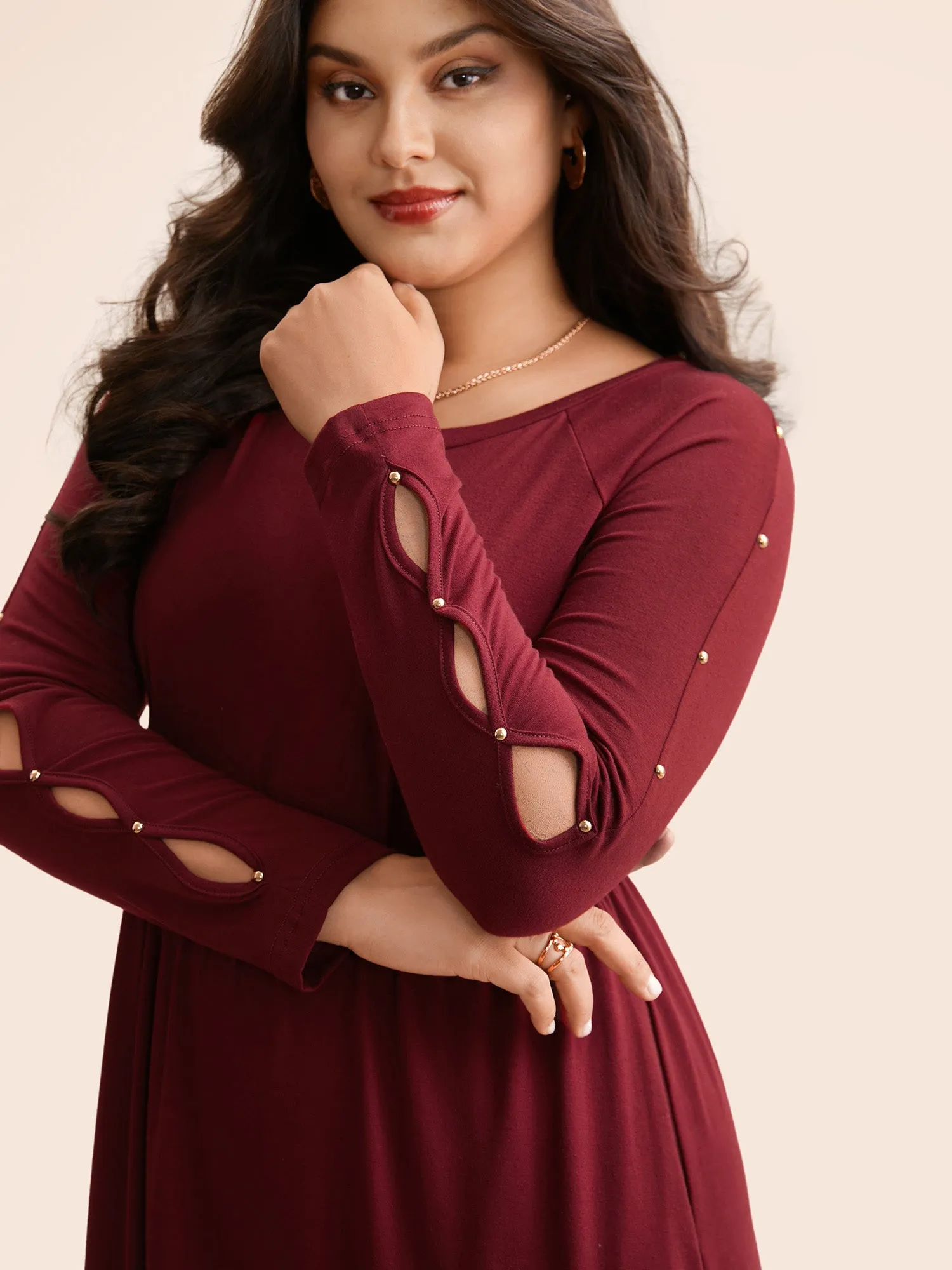 Pearl Beaded Cut Out Midi Dress sold by Bloomchic product image thumbnail 2