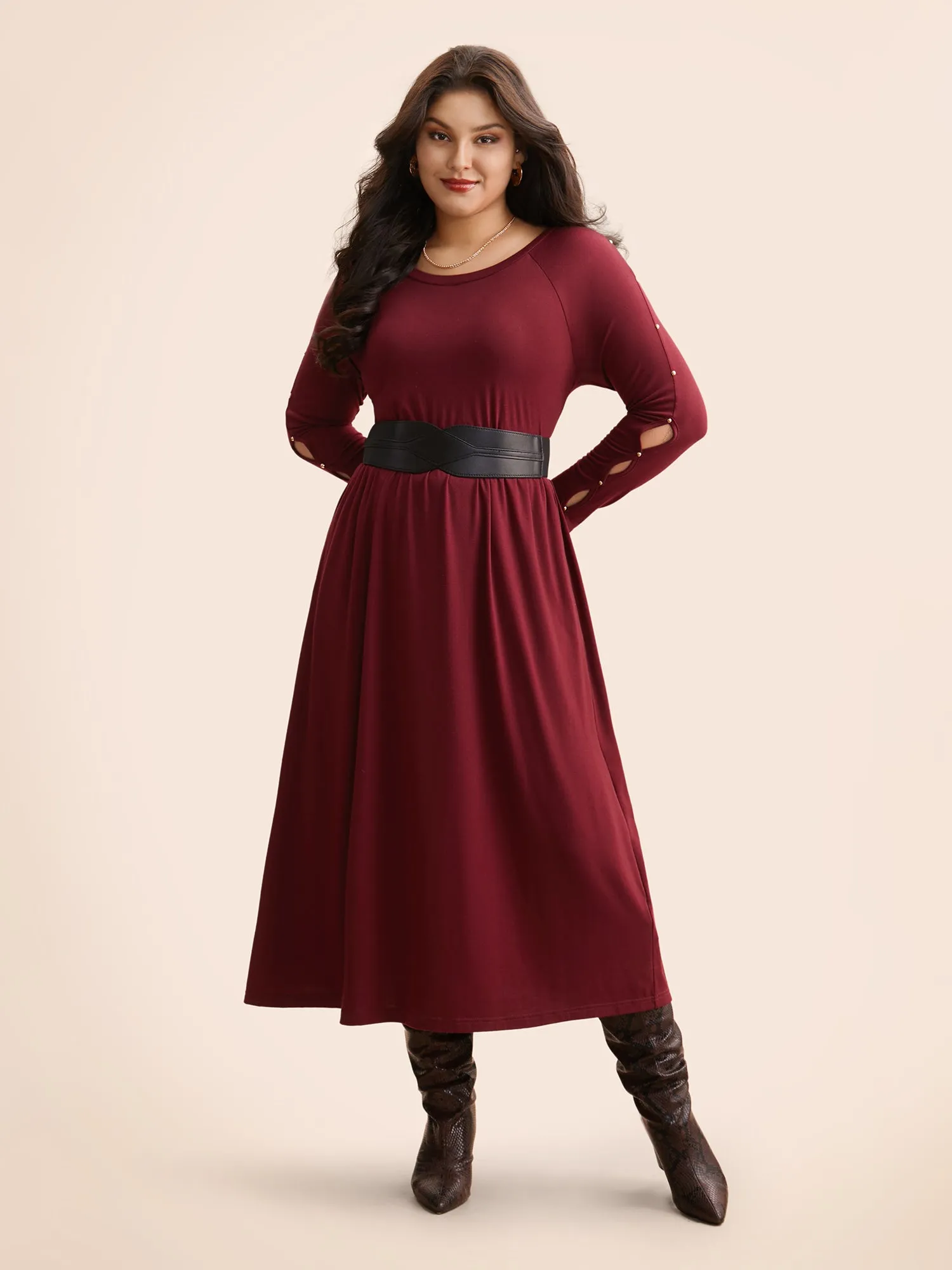 Pearl Beaded Cut Out Midi Dress sold by Bloomchic product image thumbnail 4