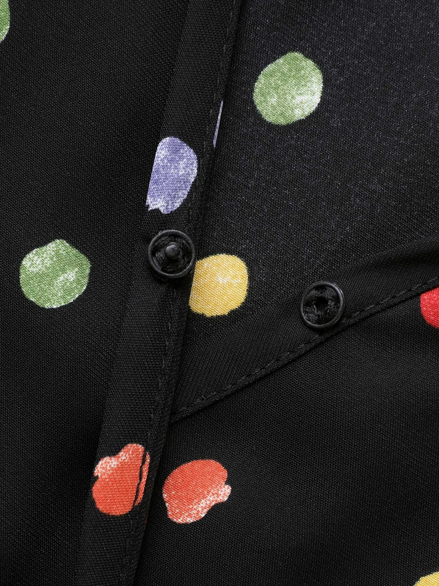 Overlap Collar Color Polka Dot Dress sold by Bloomchic product image thumbnail 5