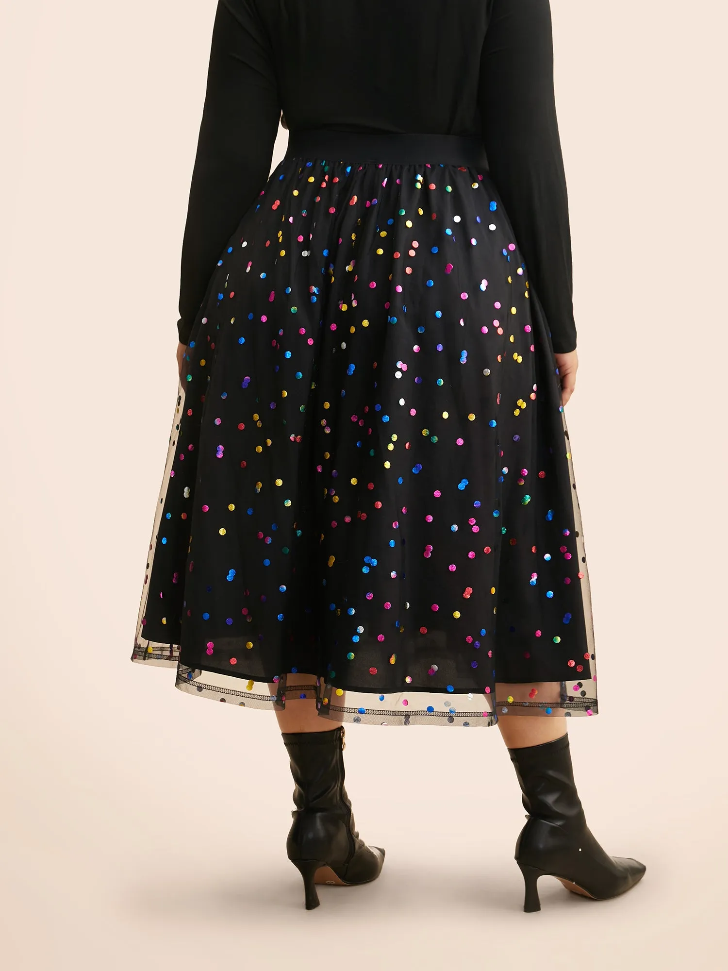 Sequin Polka Dot Tiered Mesh Skirt sold by Bloomchic product image thumbnail 3
