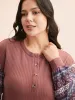 Boho Print Patchwork Waffle Knit T-shirt sold by Bloomchic