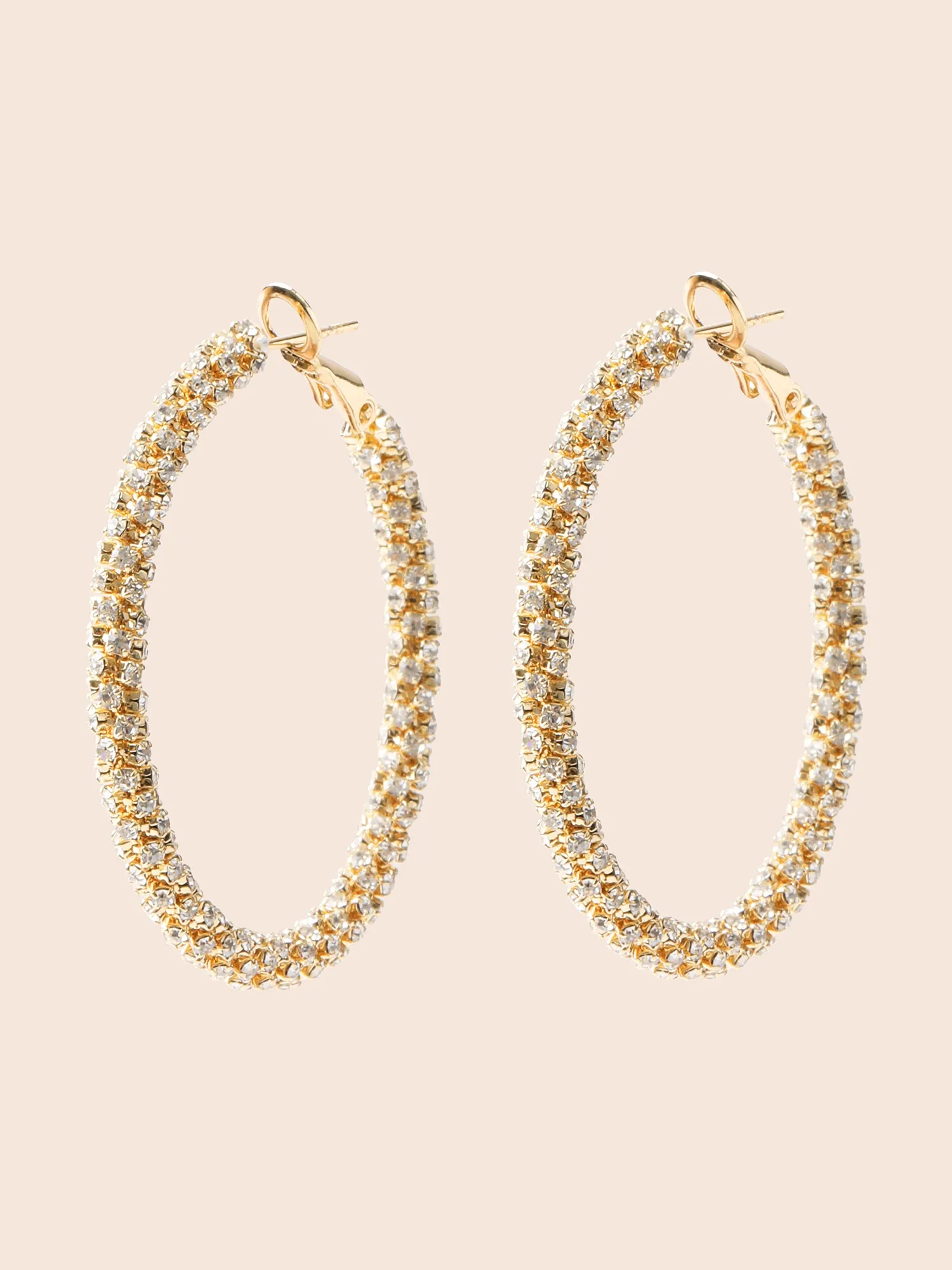 Rhinestone Hoop Earrings sold by Bloomchic product image thumbnail 2
