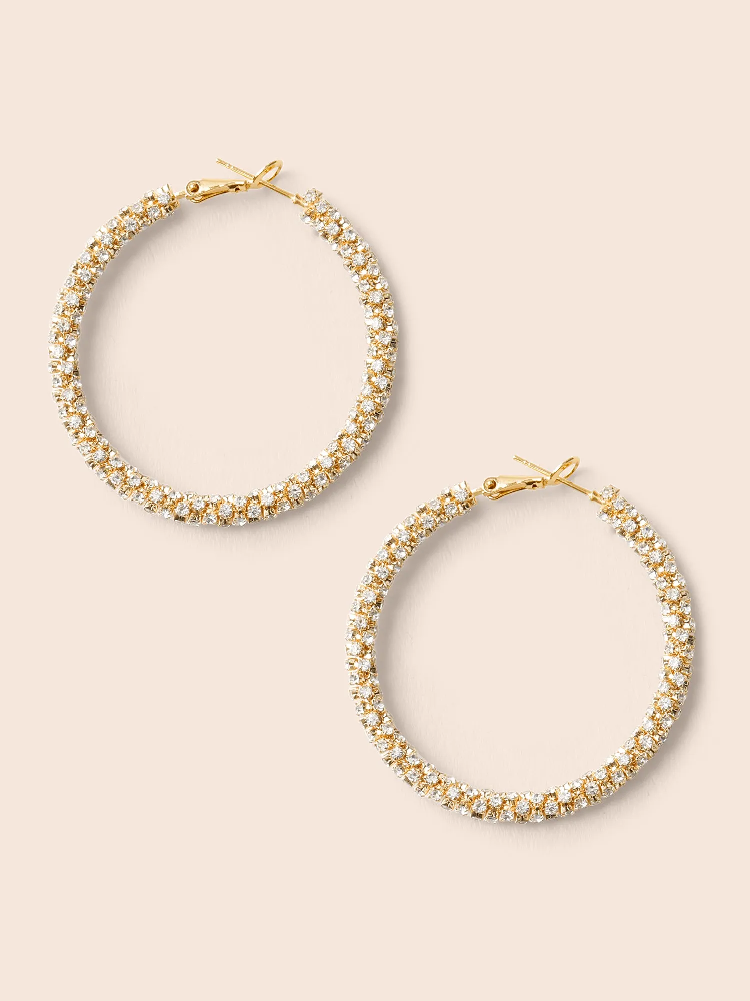 Rhinestone Hoop Earrings sold by Bloomchic product image thumbnail 4