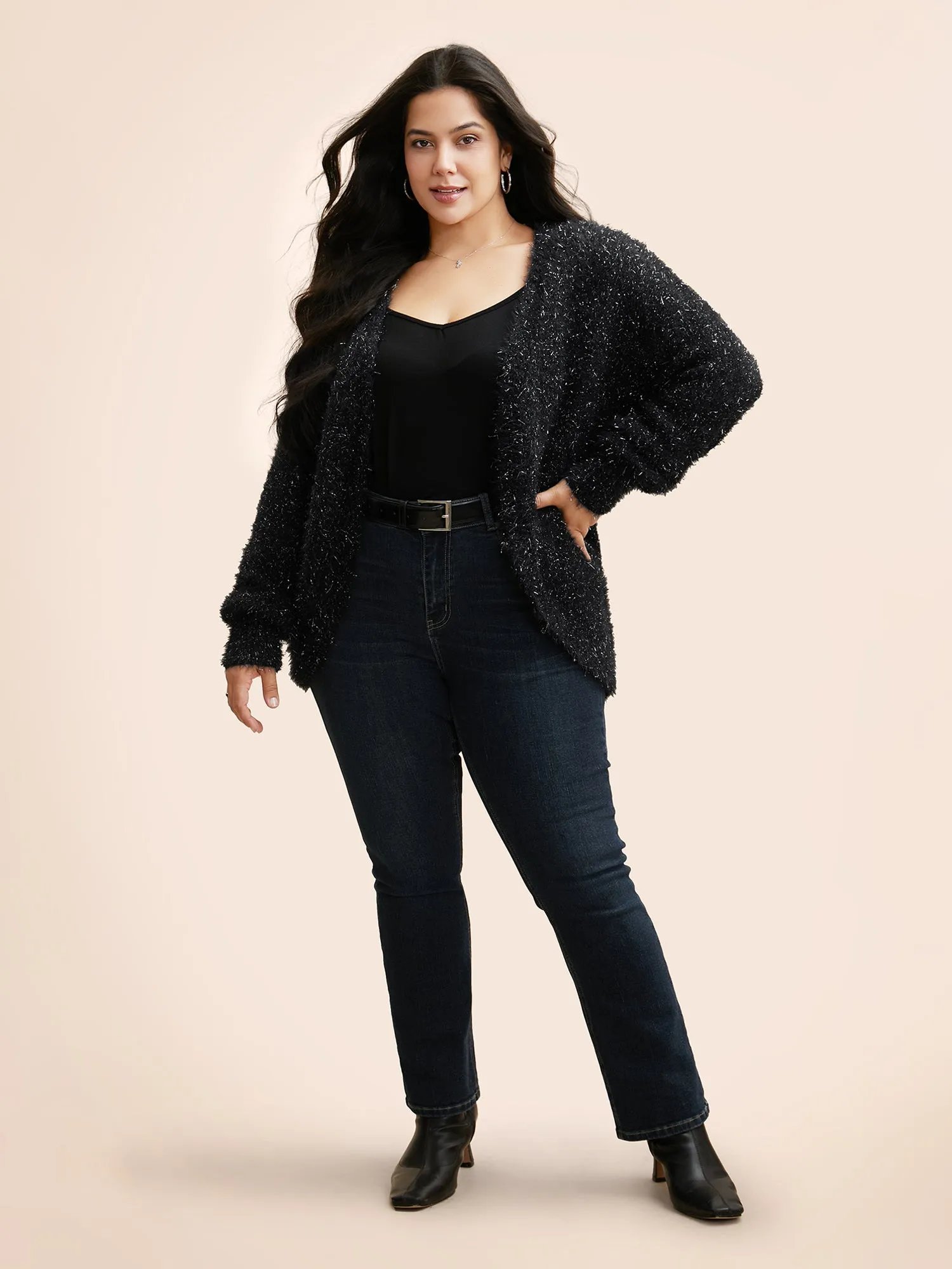 Luxe Fluffy Open Front Cardigan sold by Bloomchic product image thumbnail 3