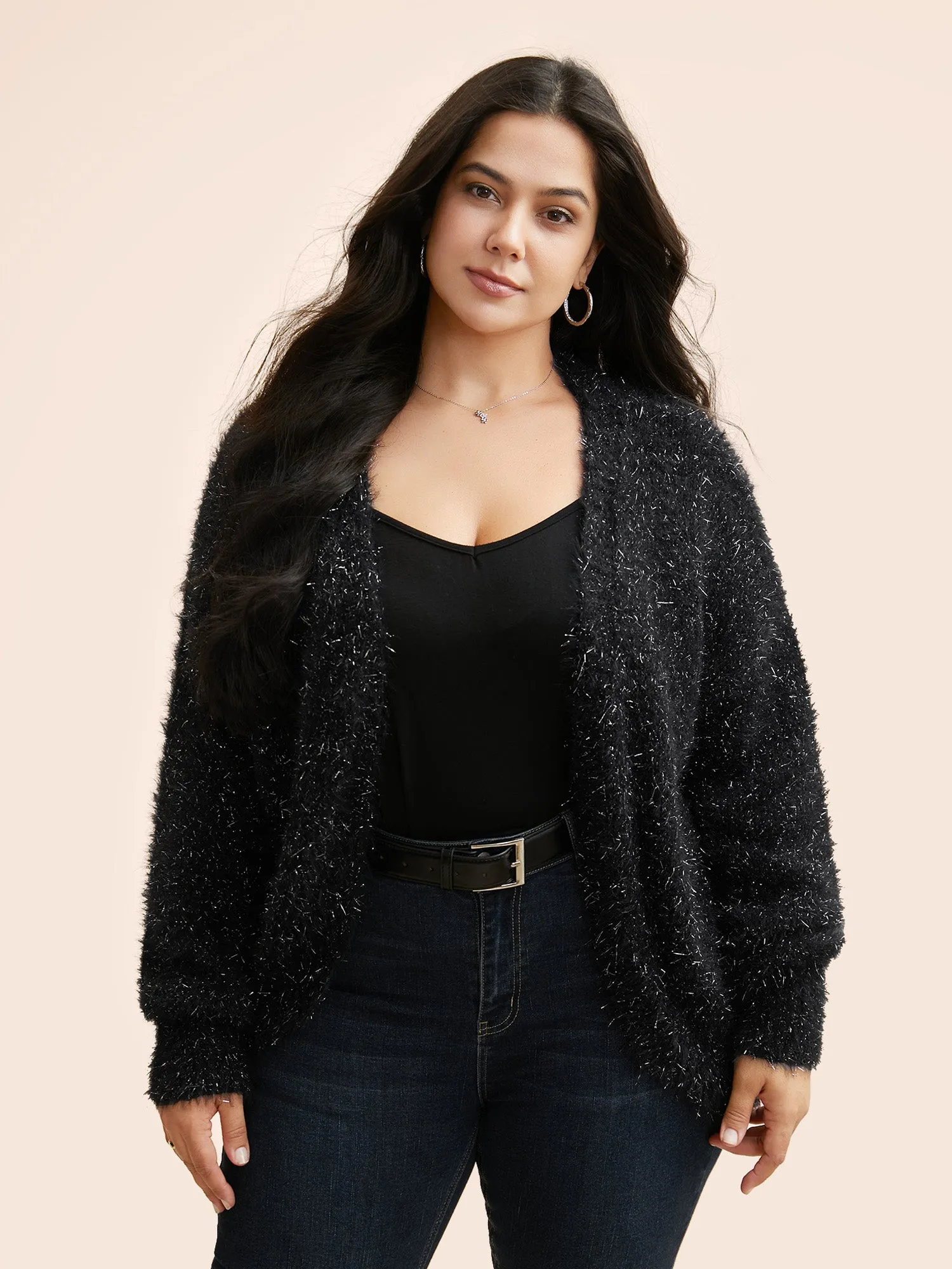 Luxe Fluffy Open Front Cardigan sold by Bloomchic product image thumbnail 4