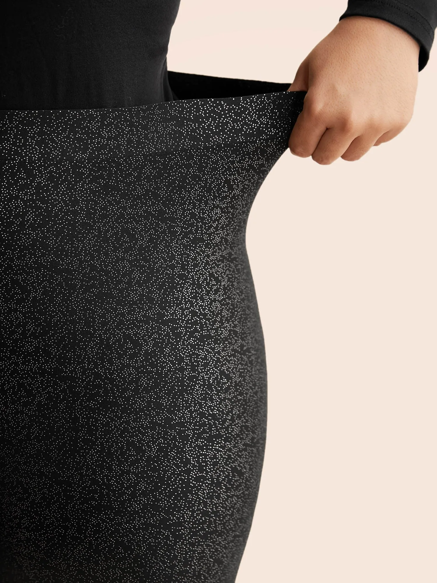 Glitter Pleated Skinny Leggings sold by Bloomchic product image thumbnail 5