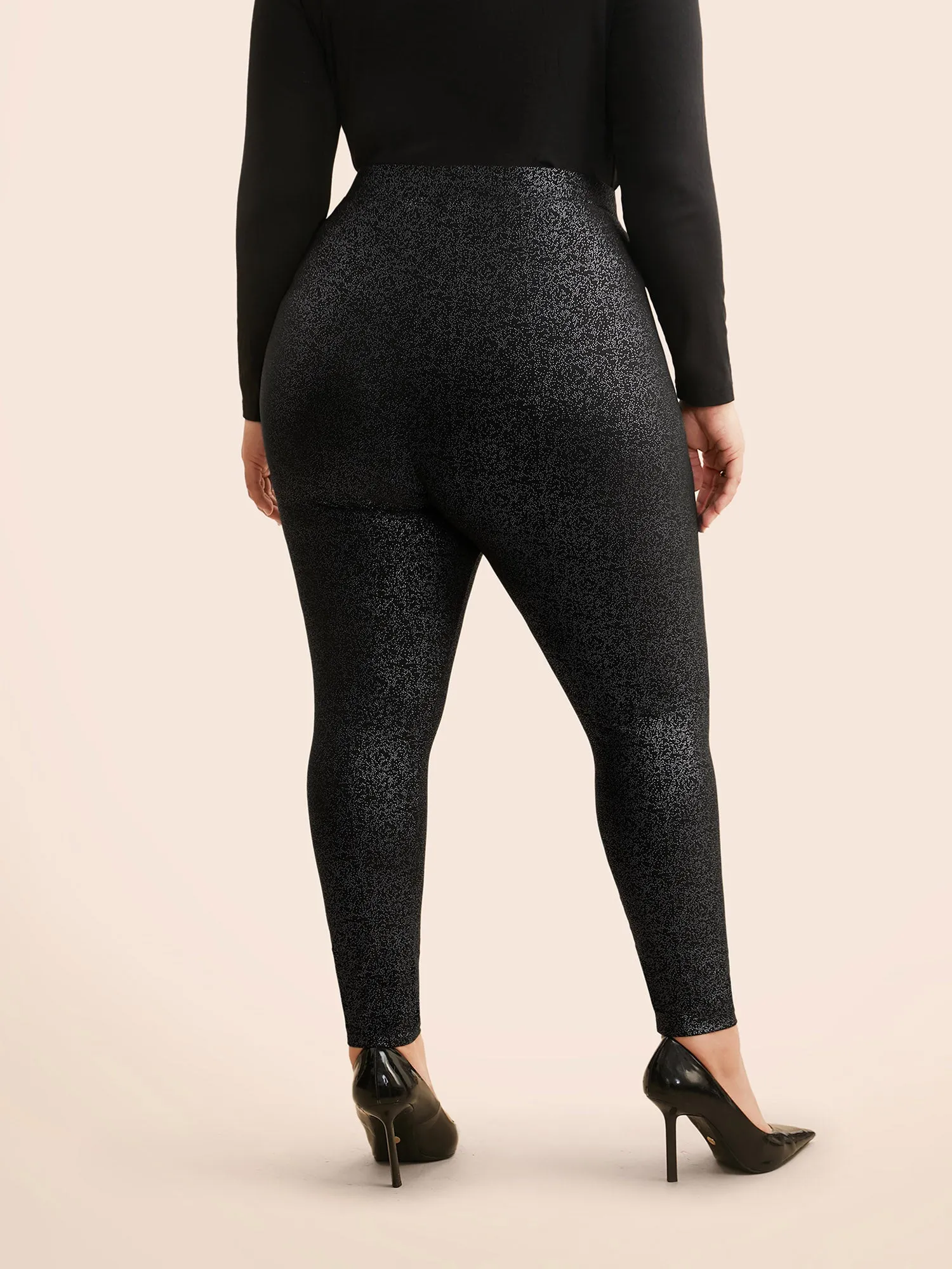 Glitter Pleated Skinny Leggings sold by Bloomchic product image thumbnail 2