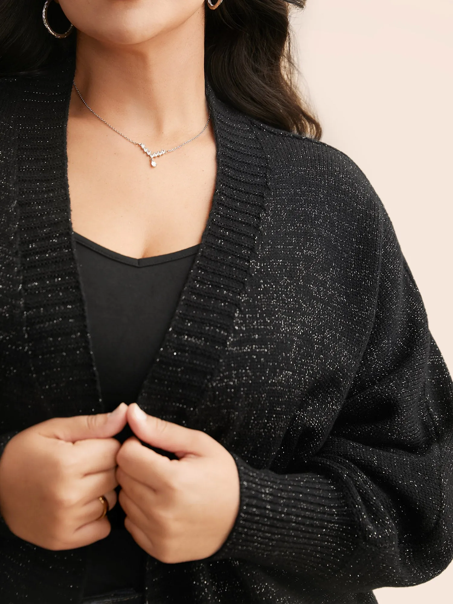 Kimono Collar Luxe Dolman Sleeve Cardigan sold by Bloomchic product image thumbnail 5