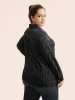 Shirt Collar Glitter Striped Patchwork Shirt sold by Bloomchic