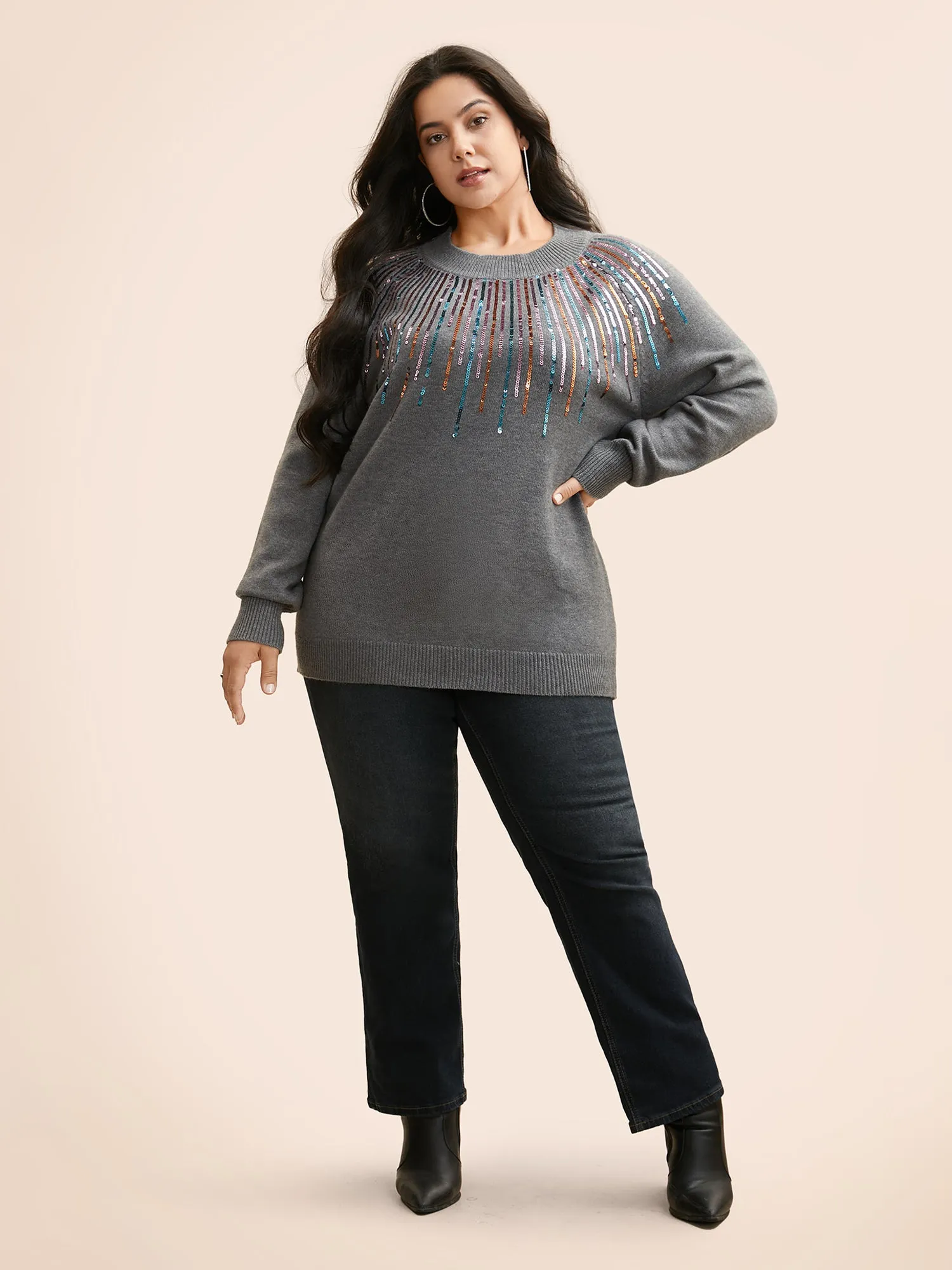 Supersoft Essentials Sequin Raglan Sleeve Pullover sold by Bloomchic product image thumbnail 3
