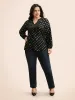 Glitter Polka Dot Lantern Sleeve Blouse sold by Bloomchic