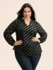 Glitter Polka Dot Lantern Sleeve Blouse sold by Bloomchic