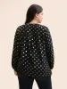 Glitter Polka Dot Lantern Sleeve Blouse sold by Bloomchic