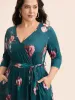 Overlap Collar Floral Midi Dress sold by Bloomchic