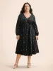 Color Diamond Print V Neck Dress sold by Bloomchic