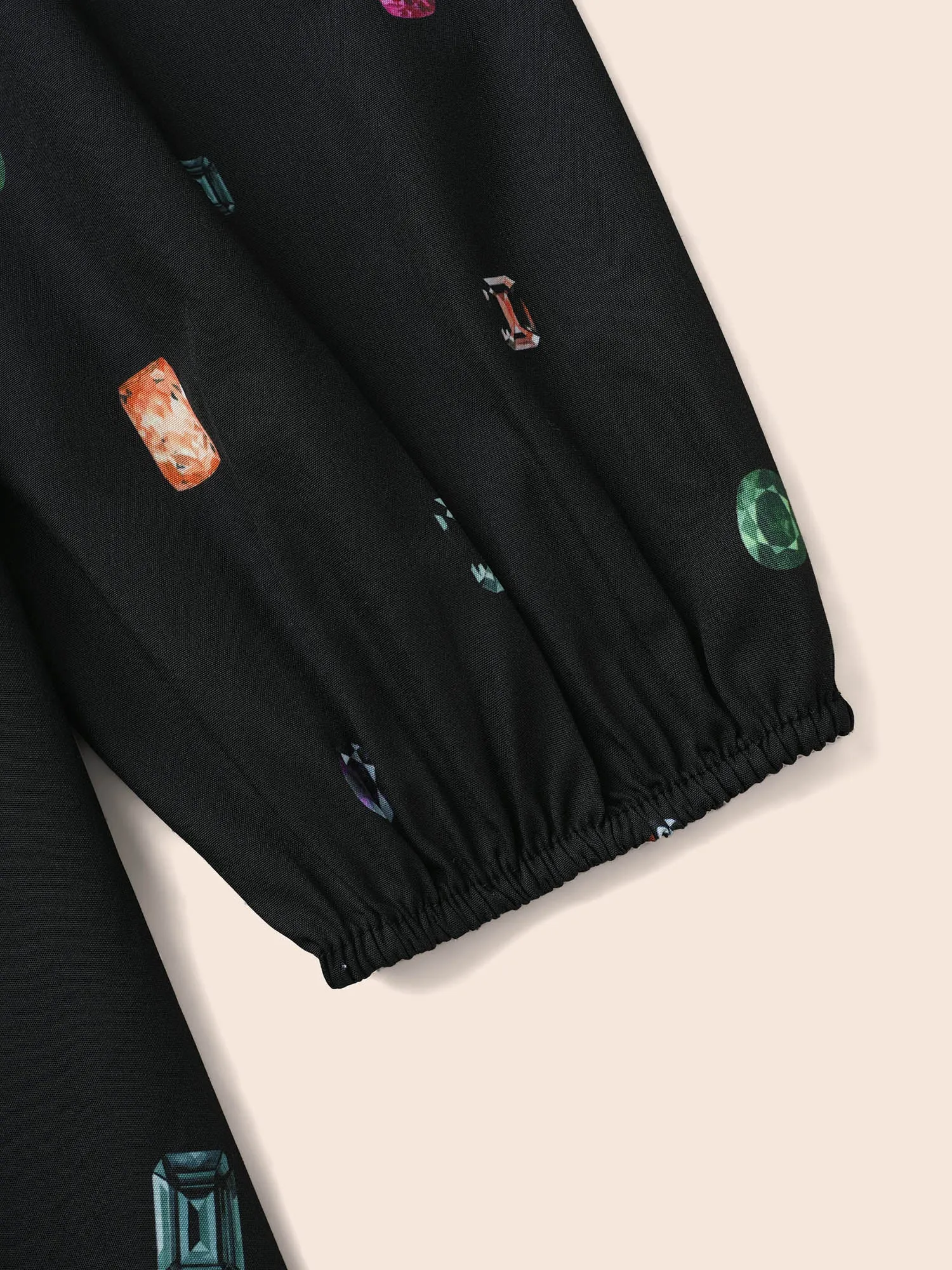 Color Diamond Print V Neck Dress sold by Bloomchic product image thumbnail 5