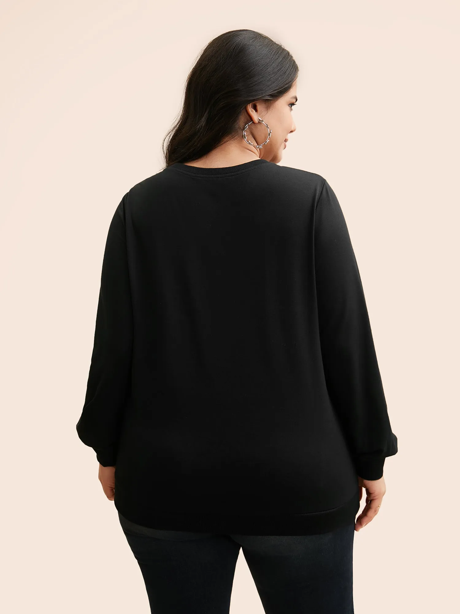 Star Rhinestone Slightly Stretchy Sweatshirt sold by Bloomchic product image thumbnail 2