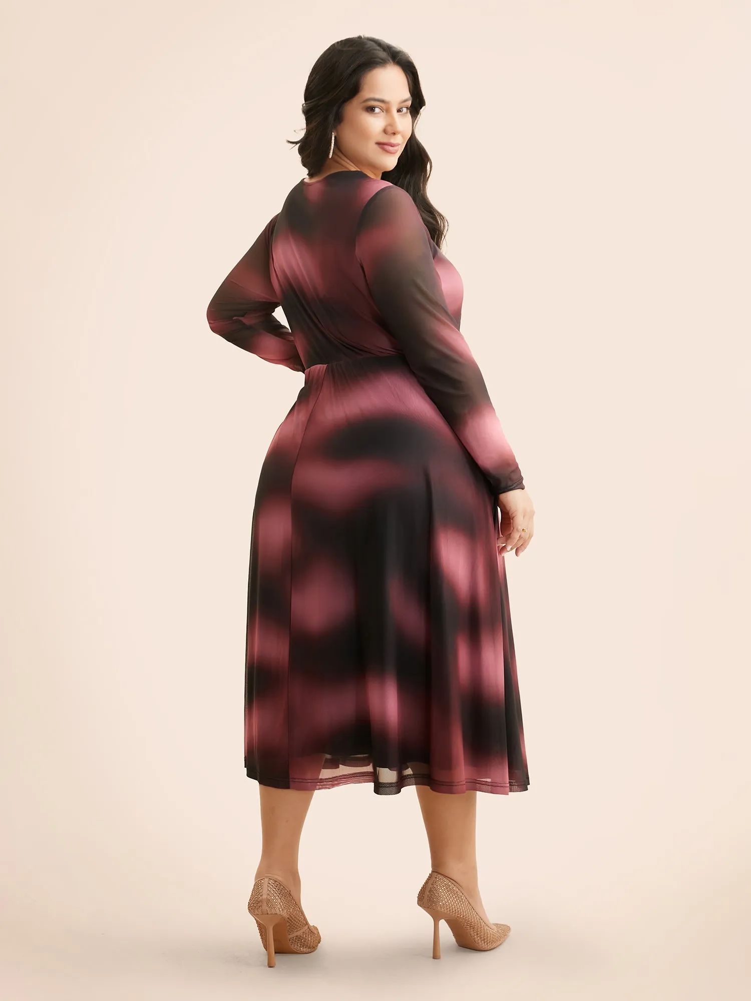 Square Neck Gradient Dyeing Mesh Dress sold by Bloomchic product image thumbnail 4