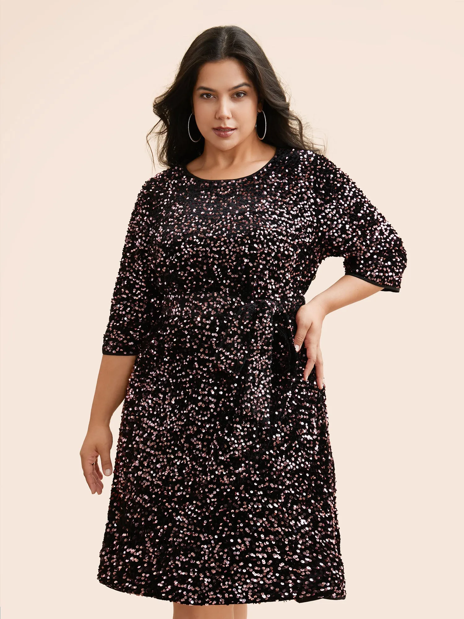 Sequin Round Neck Dress sold by Bloomchic product image thumbnail 2