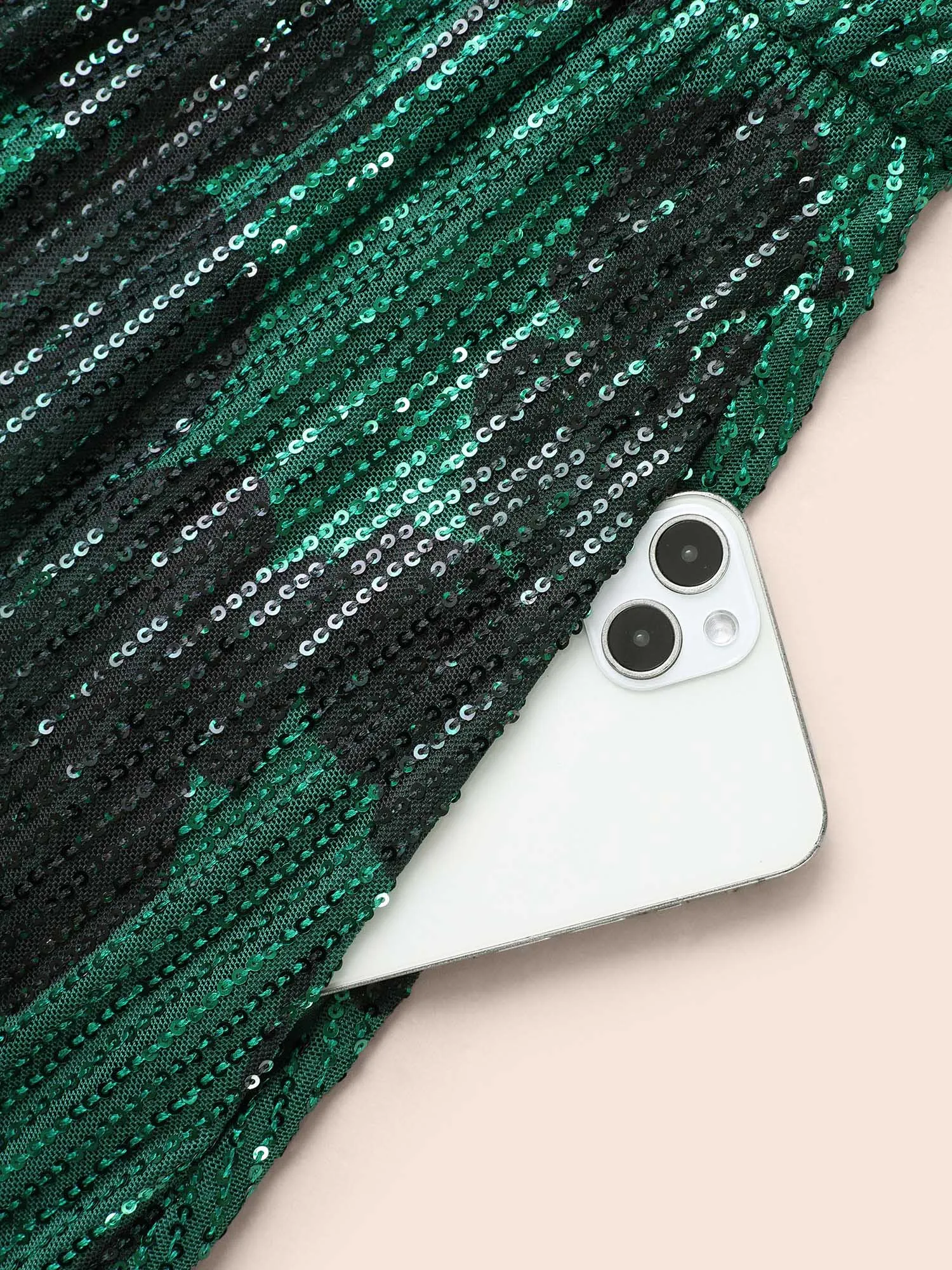 Sequin Floral Lantern Sleeve Midi Dress sold by Bloomchic product image thumbnail 5