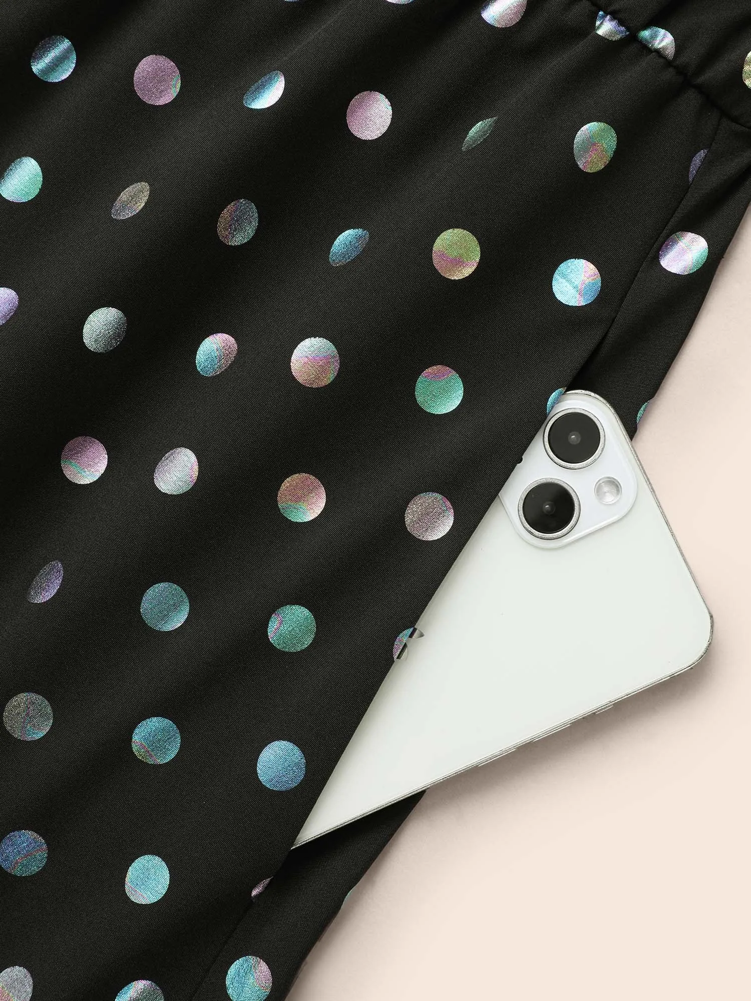 Glitter Polka Dot Lantern Sleeve Dress sold by Bloomchic product image thumbnail 5