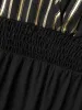 Glitter Striped Patchwork Shirred Jumpsuit sold by Bloomchic