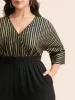 Glitter Striped Patchwork Shirred Jumpsuit sold by Bloomchic
