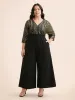 Glitter Striped Patchwork Shirred Jumpsuit sold by Bloomchic