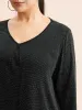 V Neck Luxe Plicated Detail T-shirt sold by Bloomchic